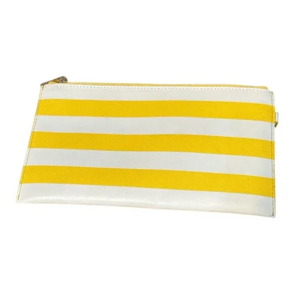 Michael Kors Jet Set Yellow Stripe Leather Wristlet - Picture 3 of 5